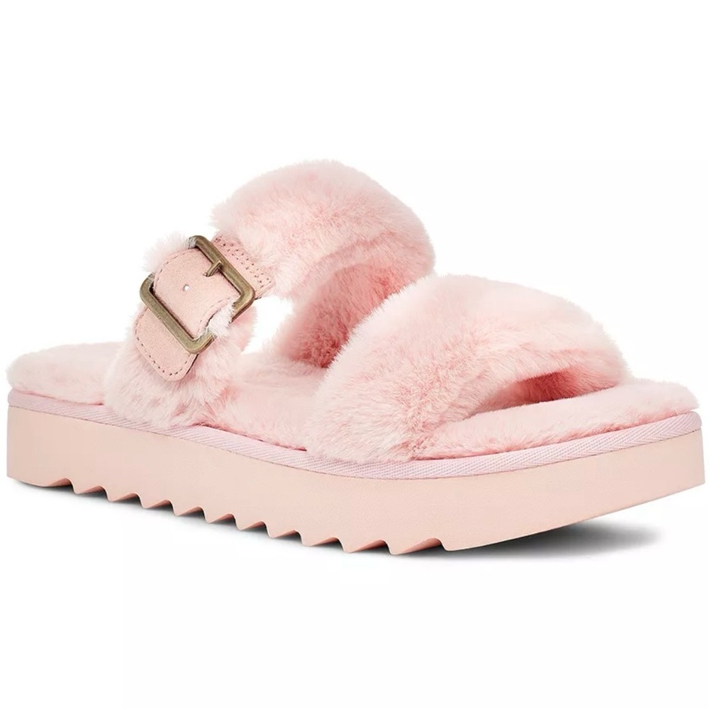 Koolaburra Soft Pink Fuzzy Slides
